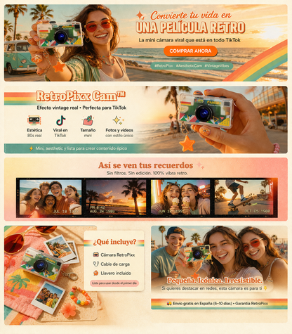 RetroPixx Cam™ | Convierte tu vida en una película retro